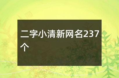 二字小清新网名237个