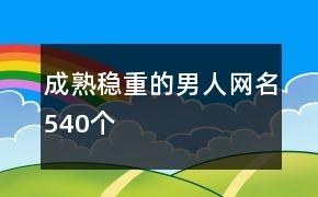 成熟稳重的男人网名540个