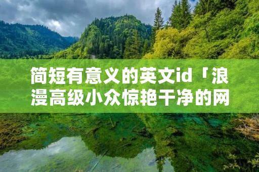 简短有意义的英文id「浪漫高级小众惊艳干净的网名」